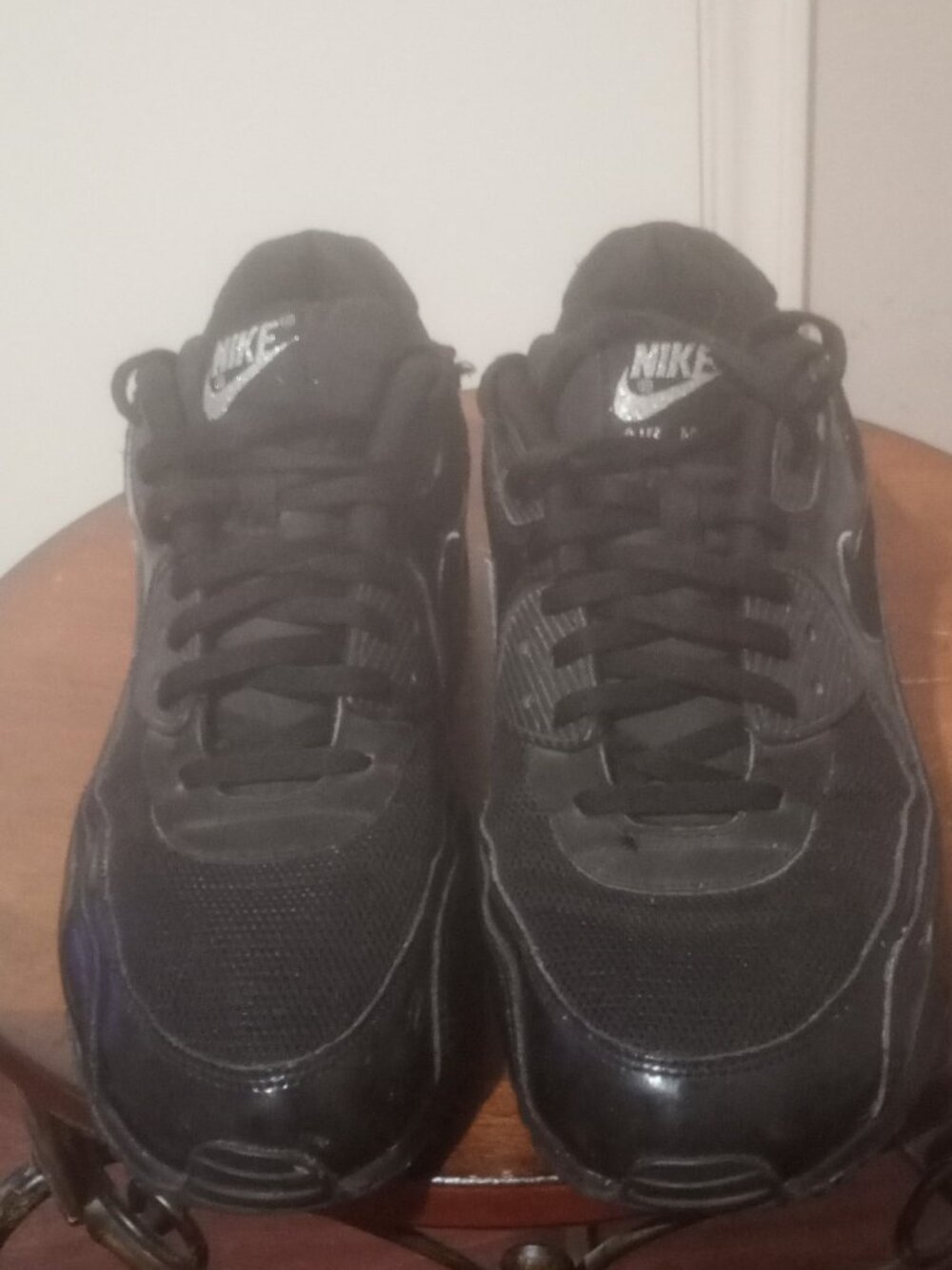 Nike Air Max 90 Triple Black Patent Leather Sneakers 443817-002 women's Size 11 - Picture 5 of 13